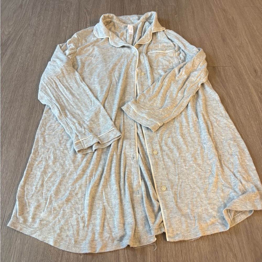 Stars Above Gray Button-Down Nightshirt